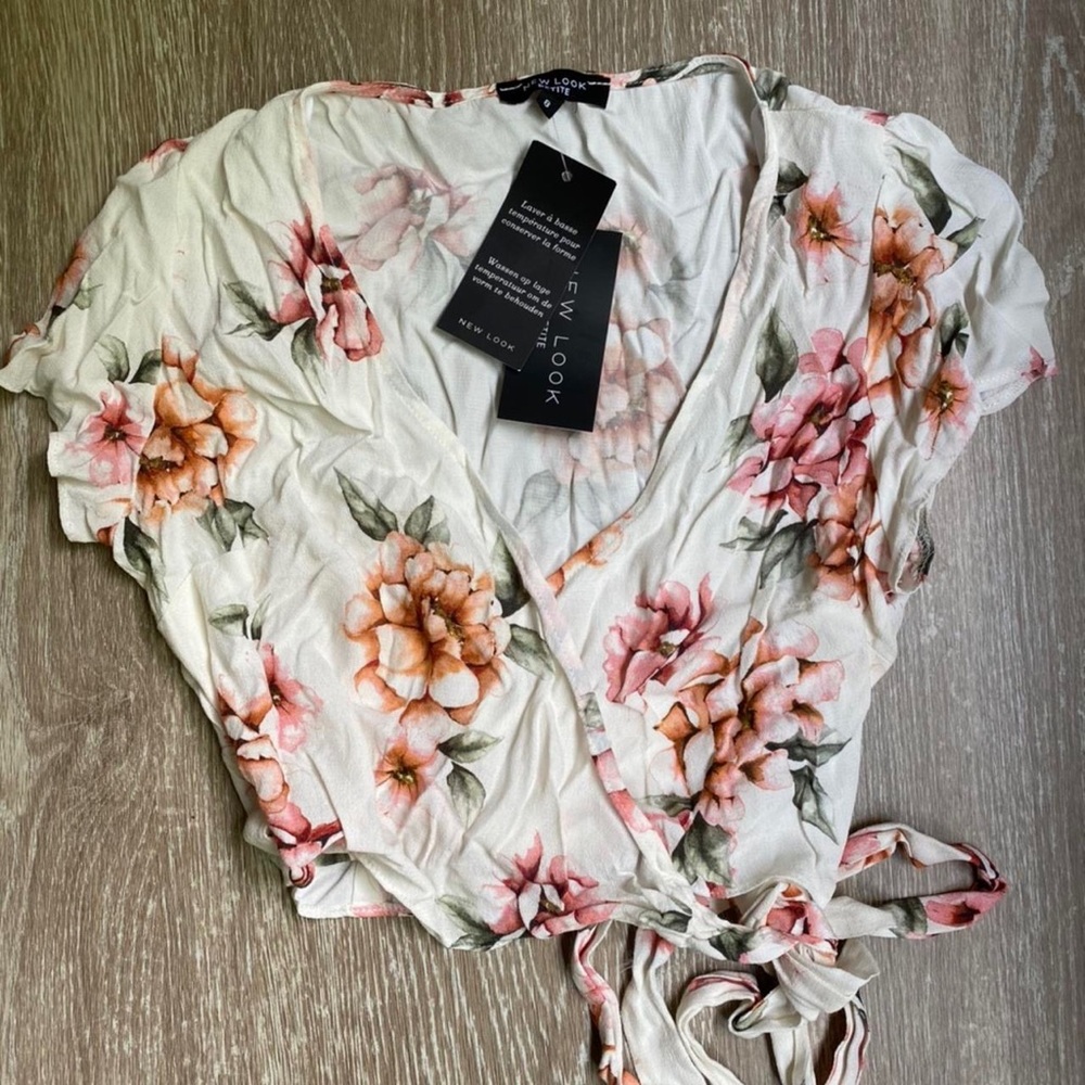 Floral Wrap Top - Picture 2 of 4